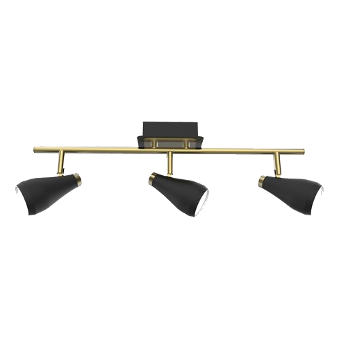 Bright Star S173/3 Matt Black & Brass Spotlight