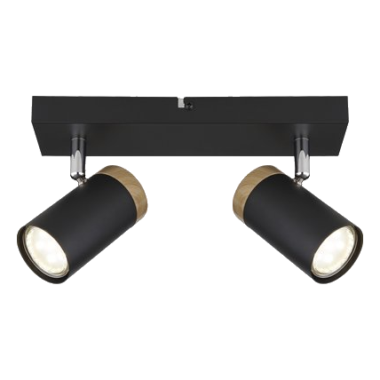 Bright Star S412/2 Black & Wood Spotlight
