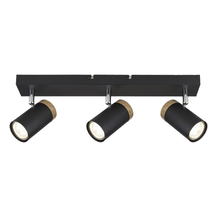 Bright Star S412/3 Black & Wood Spotlight