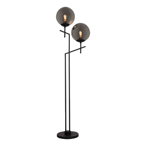 Bright Star Sl072 Black & Smoked Glass Floor Lamp