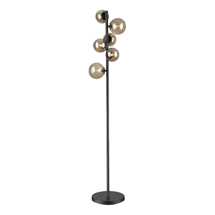 Bright Star Sl401 Matt Black & Smoked Glass Lamp