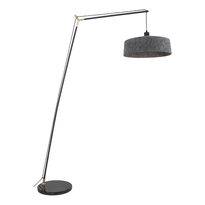 Bright Star Sl430 Black Metal & Marble Floor Lamp