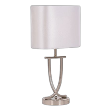 Bright Star Tl089 Pearl White & Satin Chrome Table Lamp