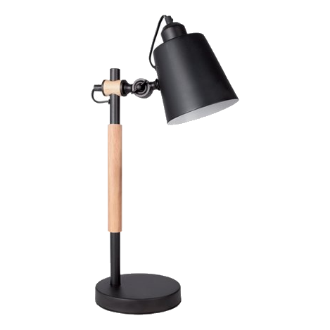 Bright Star Tl142 Black & Wood Table Lamp