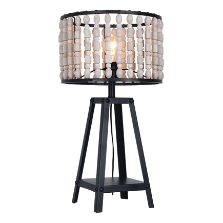 Bright Star Tl650 Black Beaded Table Lamp
