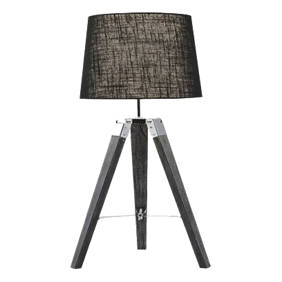 Bright Star Tl690 Black Wood Table Lamp