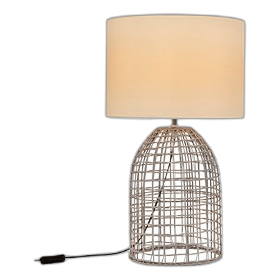 Eurolux T654Gy Zanie G Grey Woven Rattan Table Lamp