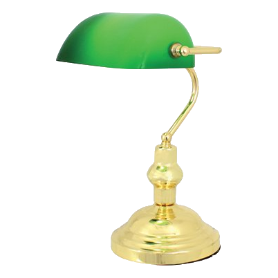 Eurolux T9Gnpb Polished Brass Bankers Table Lamp