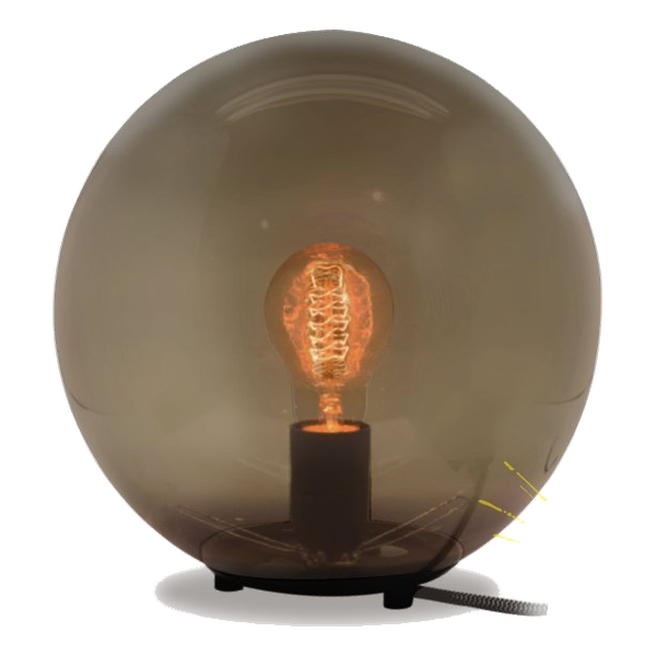 Spazio 1020.2503 Global Amber & Black Table Lamp