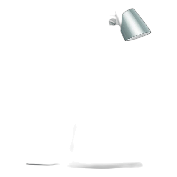 Spazio 8638.30.3150 Corvo White & Silver Desk Lamp