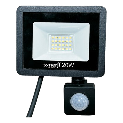 Synerji 20W Daylight Led Floodlight + Pir Sensor