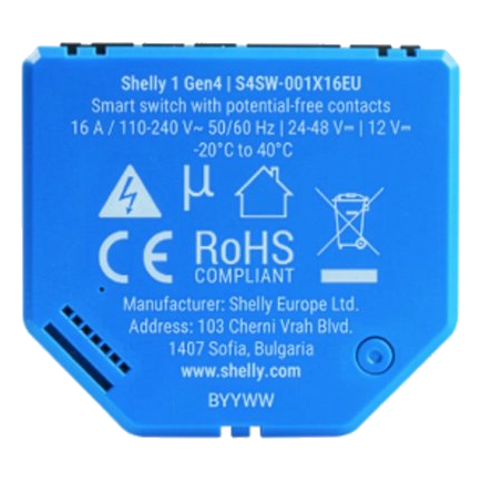 Shelly 1 Gen4 Smart Switch