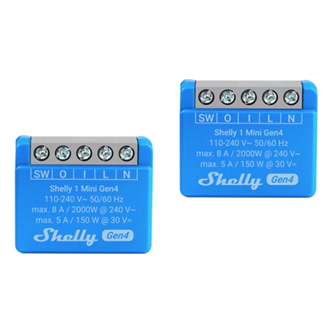 Shelly 1 Mini Gen4 Smart Switch – 2 Pack