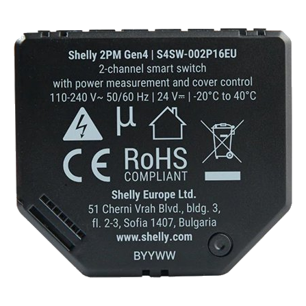 Shelly 2Pm Gen4 Smart Switch
