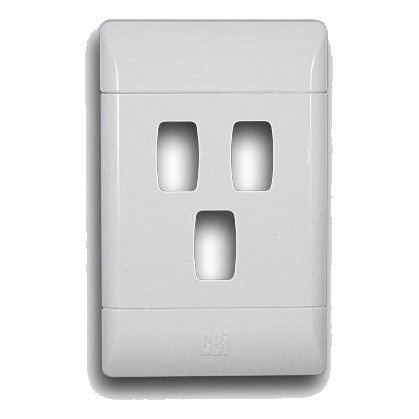 Cbi G002-P 2X4 3 Lever Cover Plate, White