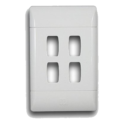 Cbi G003-P 2X4 4 Lever Cover Plate, White