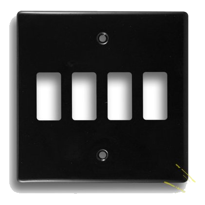 Crabtree Classic 6544/108 4X4 4 Lever Cover Plate, Black