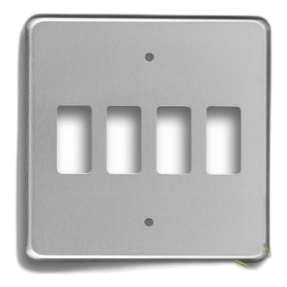Crabtree Classic 6544/511 4X4 4 Lever Cover Plate, Satin Chrome