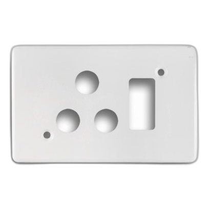 Crabtree Classic 6546H/101P 2X4 Single Socket Cover Plate, White