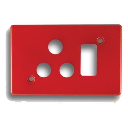 Crabtree Classic 6546H/103P 2X4 Single Socket Cover Plate, Red
