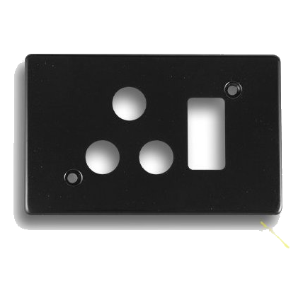 Crabtree Classic 6546H/108 2X4 Single Socket Cover Plate, Black