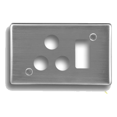 Crabtree Classic 6546H/511 2X4 Single Socket Cover Plate, Satin Chrome