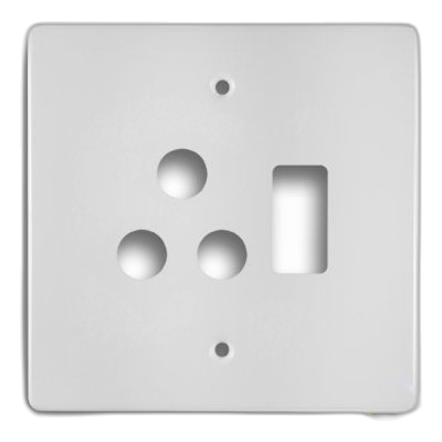 Crabtree Classic 6547N/101P 4X4 Single Socket Cover Plate, White