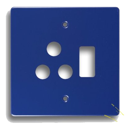 Crabtree Classic 6547N/107 4X4 Single Socket Cover Plate, Blue