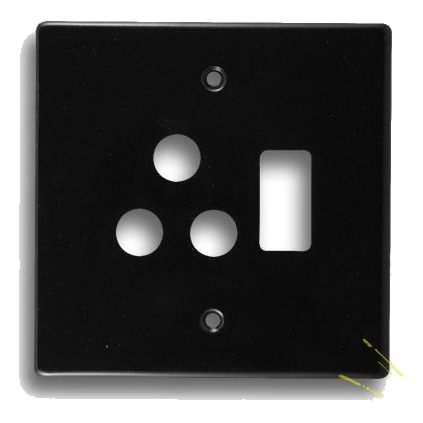 Crabtree Classic 6547N/108 4X4 Single Socket Cover Plate, Black