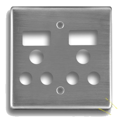 Crabtree Classic 6563/511 4X4 Double Socket Cover Plate, Satin Chrome