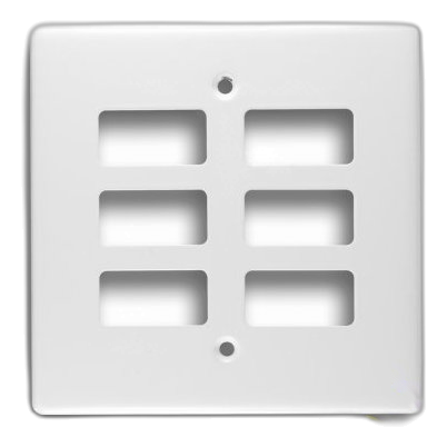 Crabtree Classic 6579/101 4X4 6 Lever Cover Plate, White