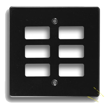 Crabtree Classic 6579/108 4X4 6 Lever Cover Plate, Black