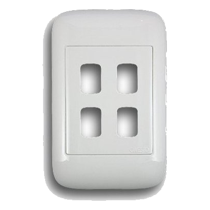 Onesto Oracle On2041Y 2X4 4 Lever Cover Plate, White
