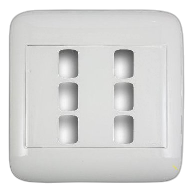 Onesto Oracle On4061Y 4X4 6 Lever Cover Plate, White