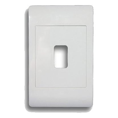 Synerji 2X4 1 Lever Cover Plate. White