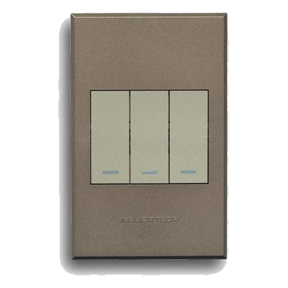 MAJOR-TECH VETI 3 3V1002TB 2X4 DIMMER + 1 x 2 WAY SWITCH, BRONZE