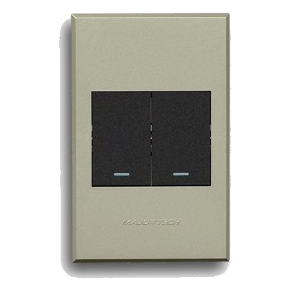 Major-Tech Veti 3 3V100Gt 2X4 2 Lever Dimmer Switch, Titanium