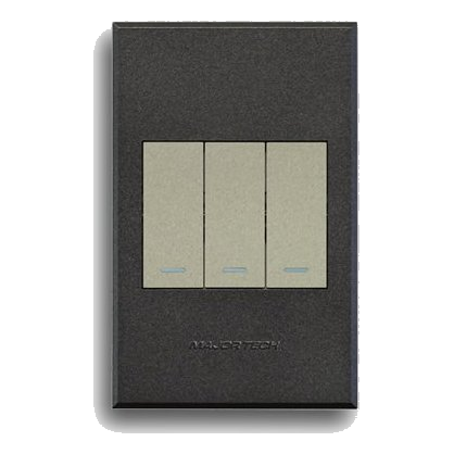 Major-Tech Veti 3 3V1022Tg 2X4 Dimmer + 2X2 Way Switch, Graphite