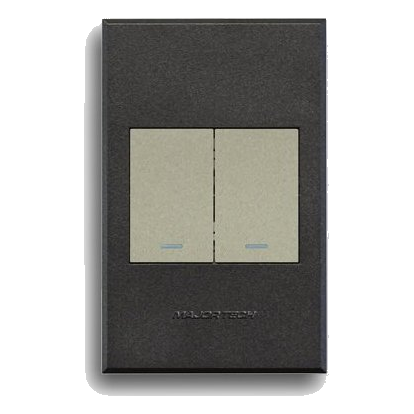 Major-Tech Veti 3 3V102Tg 2X4 Dimmer + 2 Way Switch, Graphite