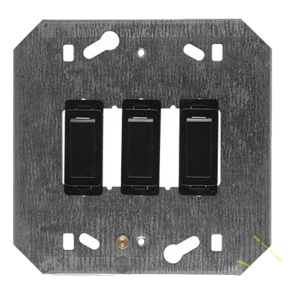 Crabtree Classic 2477/008 4X4 3 Lever Switch On Yoke, Black