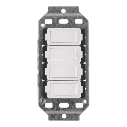 Crabtree Classic 2487P 2X4 4 Lever Switch On Yoke, White