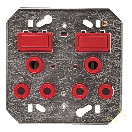 Crabtree Classic 6882/003P 4X4 Dedicated Double Socket On Yoke, Red