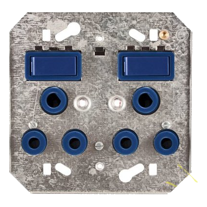 Crabtree Classic 6884/007 4X4 Dedicated Double Socket On Yoke, Blue