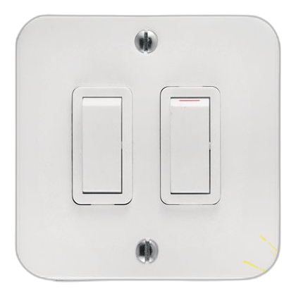 Crabtree Classic 7372P 20Amp 2 Lever Switch, White