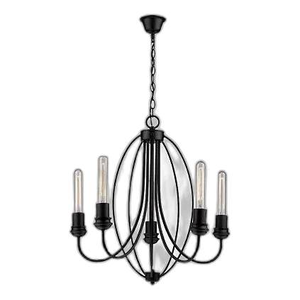 Bright Star CH342/5 Black Metal Chandelier