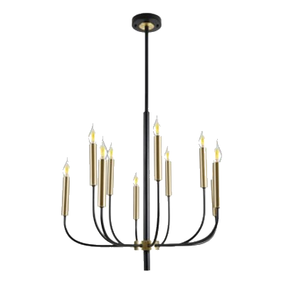 Bright Star Ch715/10 Gold & Black Chandelier