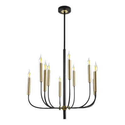 Bright Star CH715/10 Gold & Black Chandelier