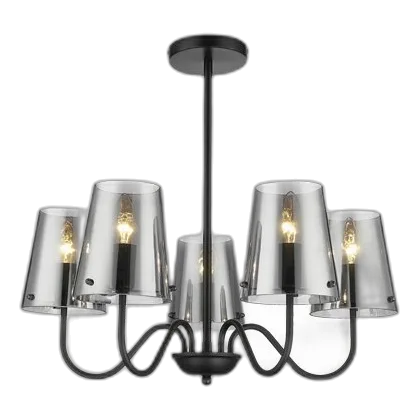Bright Star CH899/5 Matt Black Metal Chandelier
