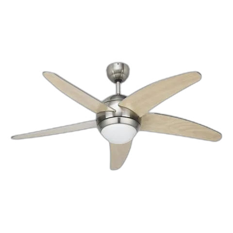 Bright Star FCF007 Satin Chrome & Wood Ceiling Fan