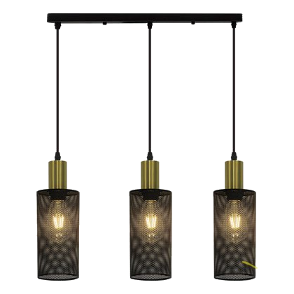 Bright Star Pen874 Black & Gold Metal Pendant